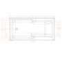 Single Ended Shower Bath with Front Panel & Brushed Bath Screen 1500 x 750mm - Cotswold