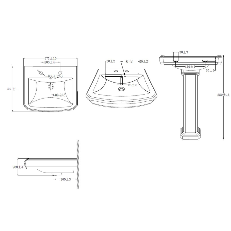 Taylor & Moore Traditional High Level Toilet & Basin Bathroom Suite