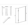 700mm Walk In Shower Screen with 300mm Hinged Return Screen - 8mm Glass