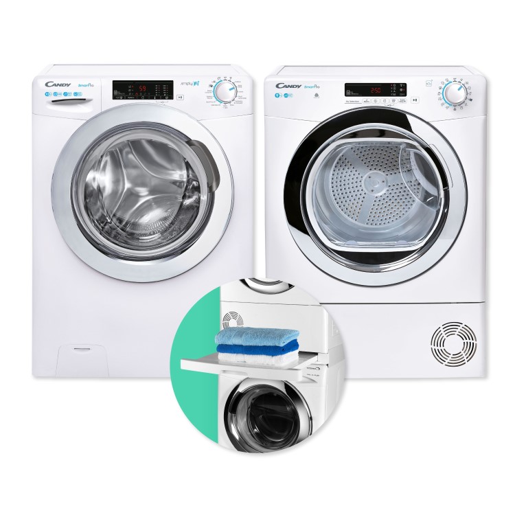 Candy 10kg Freestanding Washing Machine and 9kg Freestanding Condenser Tumble Dryer - White