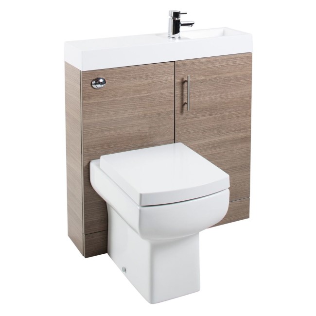 Oak Cloakroom Vanity Unit & Basin with Delta Toilet