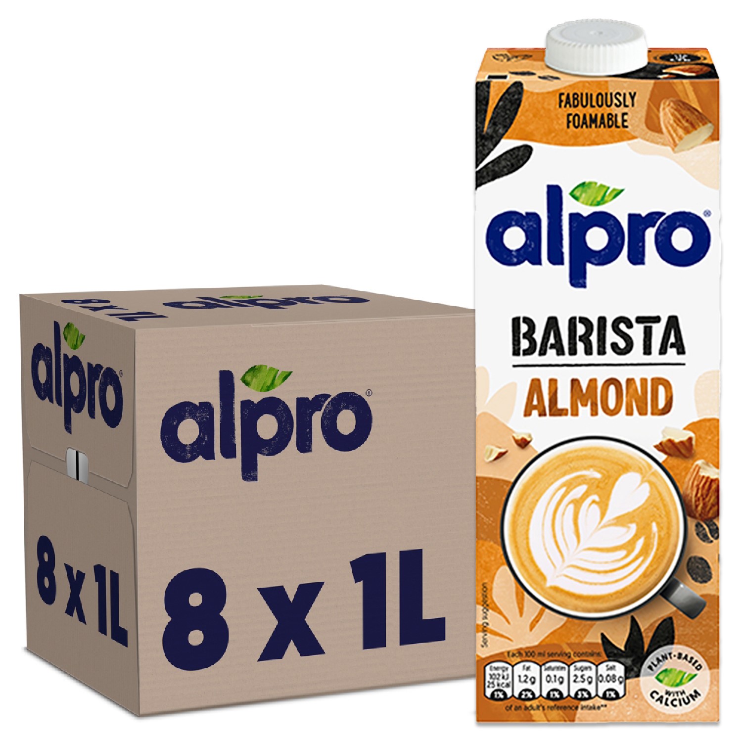 8 x 1L Alpro Barista Almond Drink Gluten Free Plant-Based With Calcium |  eBay UK