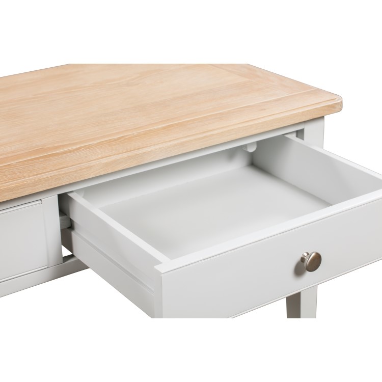 Darley Two Tone TV Unit in Solid Oak and Light Grey - TV's up to 53"