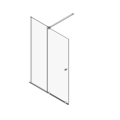 1200mm Black Sliding Door Shower Enclosure + Wall Support Bar 8mm Glass - Denver