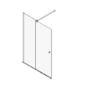 1200mm Black Sliding Door Shower Enclosure + Wall Support Bar 8mm Glass - Denver