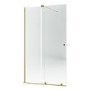 1200mm Brushed Brass Sliding Shower Door + Wall Support Bar 8mm Glass - Denver