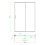 1400mm Brushed Brass Sliding Shower Door + Wall Support Bar 8mm Glass - Denver