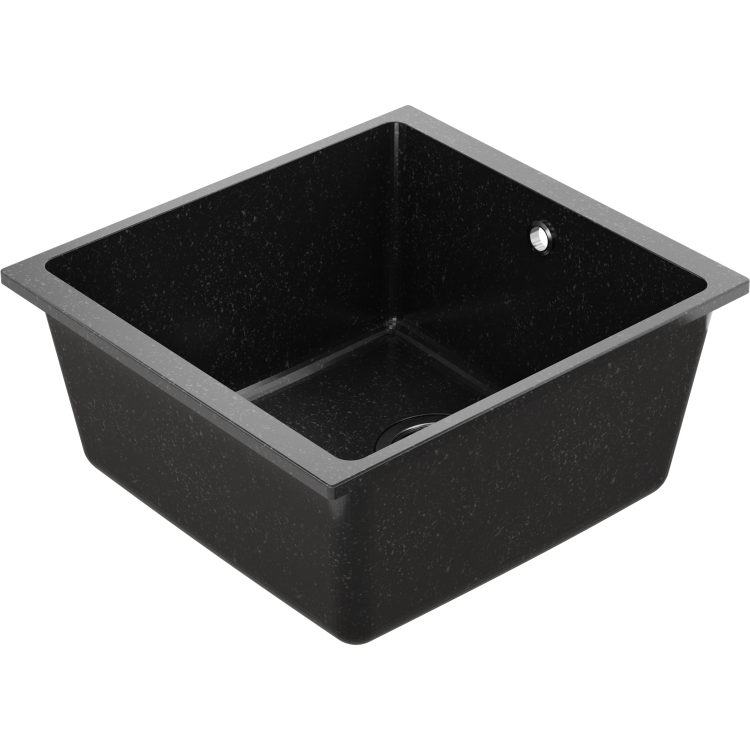 Single Bowl Black Inset Granite Composite Kitchen Sink with Waste Kit - Enza Eden