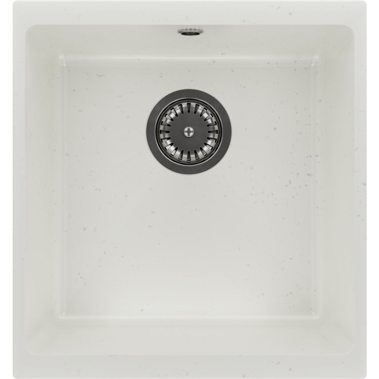 Single Bowl White Inset Granite Composite Kitchen Sink with Waste Kit - Enza Eden