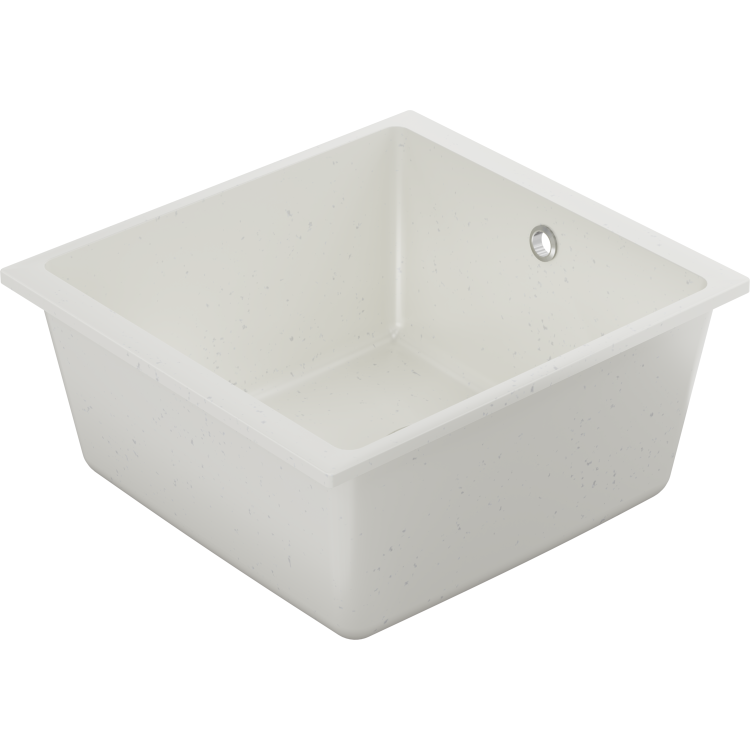 Single Bowl White Inset Granite Composite Kitchen Sink with Waste Kit - Enza Eden