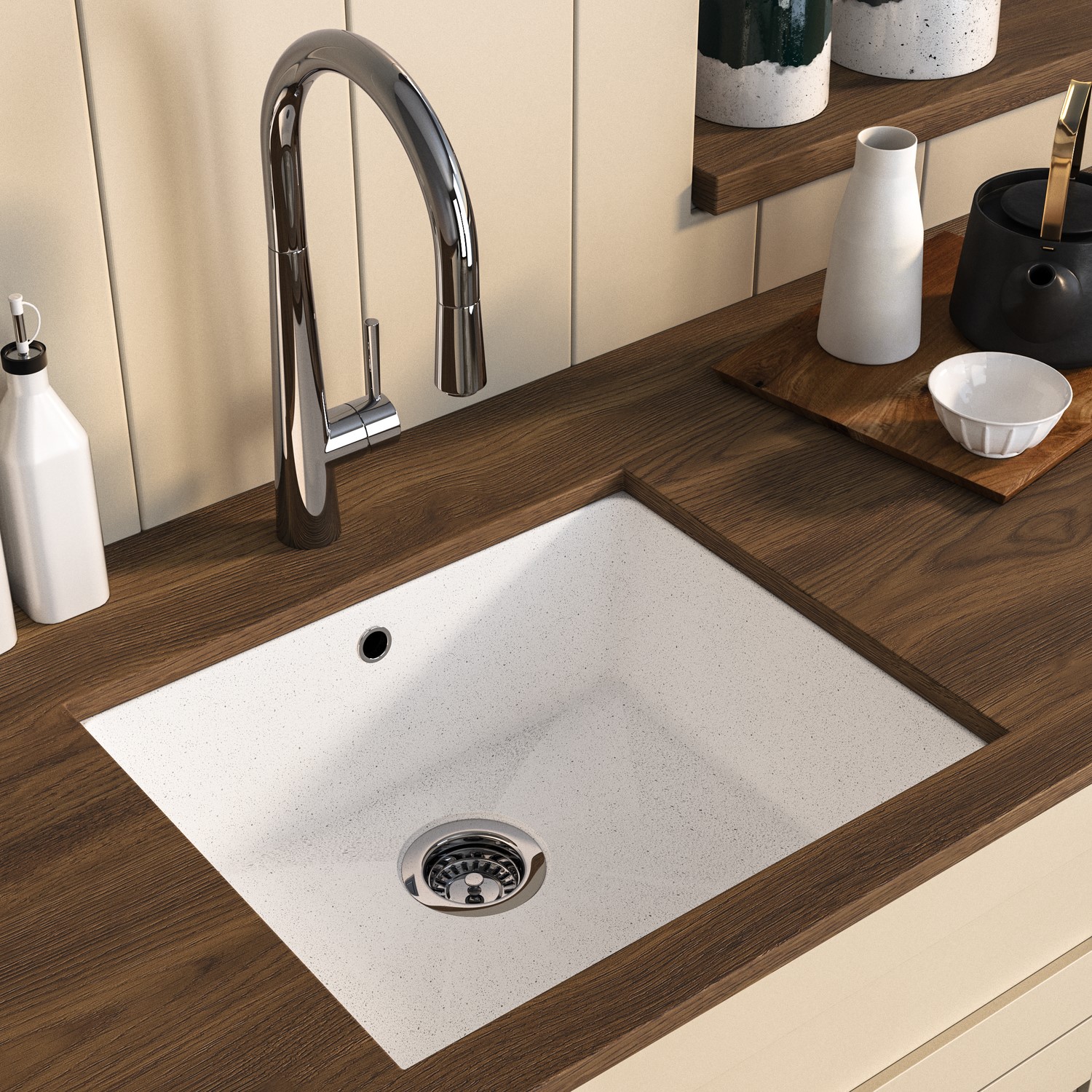 Enza Single Bowl  Inset Granite Composite Kitchen Sink With Waste Kit Eden WZZLE_00500