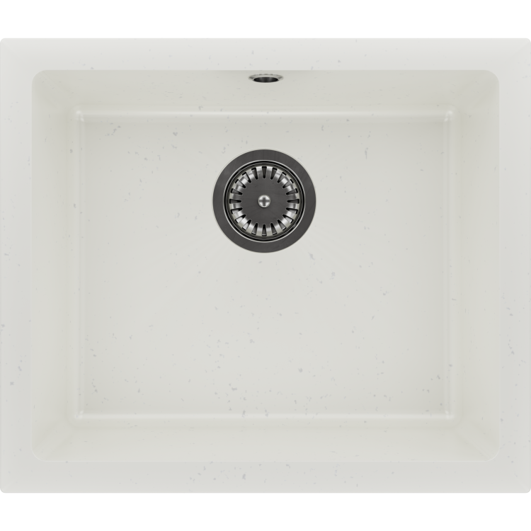 Single Bowl White Inset Granite Composite Kitchen Sink with Waste Kit - Enza Eden