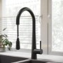 Matt Black Single Lever Pull Out Monobloc Kitchen Mixer Tap - Enza Olney