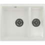 1.5 Bowl White Undermount Granite Composite Kitchen Sink with Waste Kit - Enza Eden