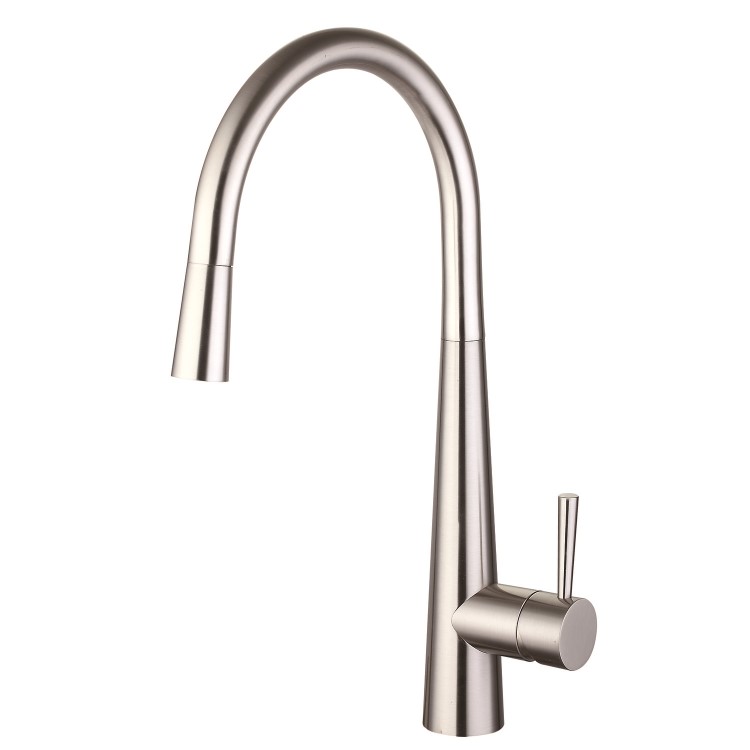 Chrome Single Lever Pull Out Monobloc Kitchen Mixer Tap - Enza Olney