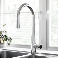 Chrome Single Lever Pull Out Monobloc Kitchen Mixer Tap - Enza Olney