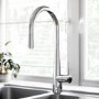 Chrome Single Lever Pull Out Monobloc Kitchen Mixer Tap - Enza Olney