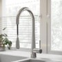 Chrome Single Lever Pull Out Monobloc Kitchen Mixer Tap - Enza Olney