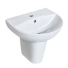 Wall Mount Sink with Semi Pedestal - 1 Tap Hole