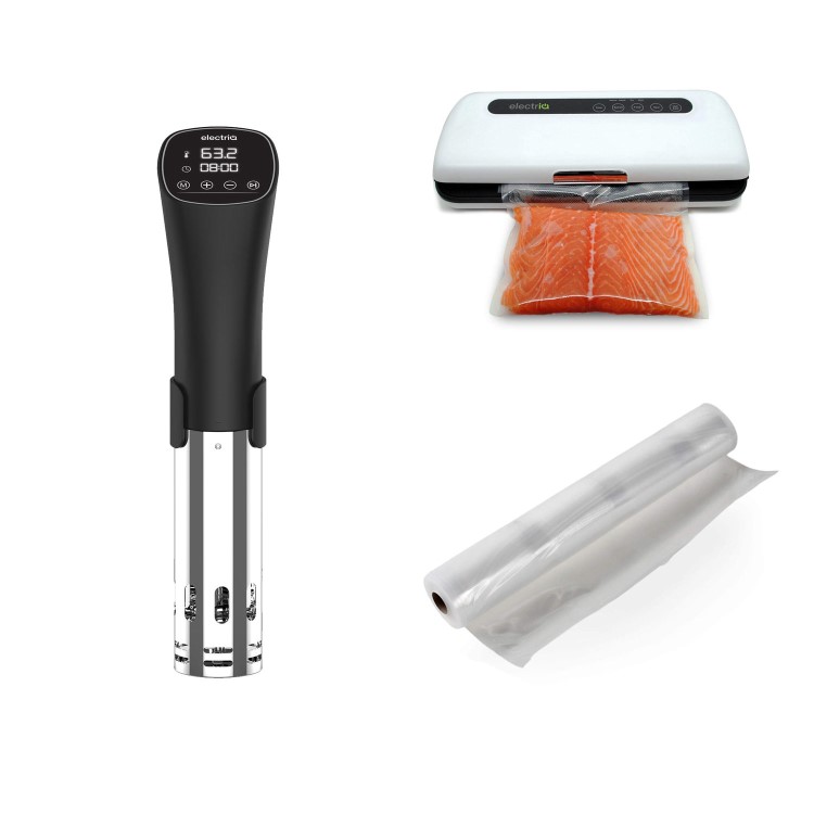 electriQ Sous Vide Circulator Stick with Sealer and packs