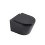 Matt Black Wall Hung Toilet with Soft Close Toilet Seat, Brushed Bronze Pneumatic Flush Plate, 820mm Frame & Cistern - Newport