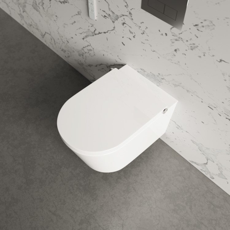 ONLY OPENED - Wall Hung Bidet Toilet Combo- Built in Dryer & Spray-Purificare