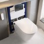 Wall Hung Smart Bidet Toilet with Gunmetal Flush Plate & 820mm Frame & Cistern - Purificare
