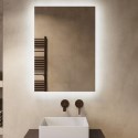 ELIOBP500 Rectangular Backlit Bathroom Mirror with Battery Operated Lights 500 x 700mm - Elio
