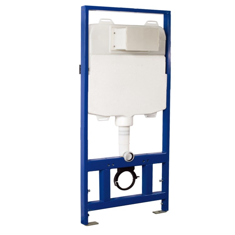 Wall Hung Toilet with Soft Close Toilet Seat, Brushed Bronze Flush Plate, 1168mm Frame & Cistern - Albi