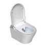 Wall Hung Smart Bidet Japanese Toilet with Heated Seat & Gunmtal Pneumatic Flush Plate, 820mm Frame & Cistern - Purificare