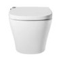 Wall Hung Smart Bidet Japanese Toilet with Heated Seat & Gunmtal Pneumatic Flush Plate, 820mm Frame & Cistern - Purificare