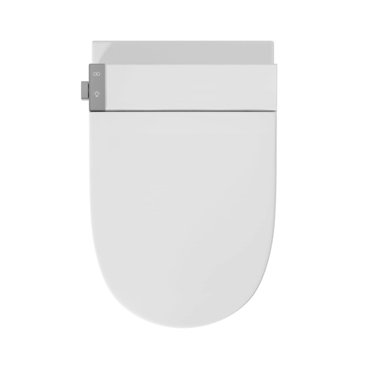 Wall Hung Smart Bidet Japanese Toilet with Heated Seat & Gunmtal Pneumatic Flush Plate, 820mm Frame & Cistern - Purificare