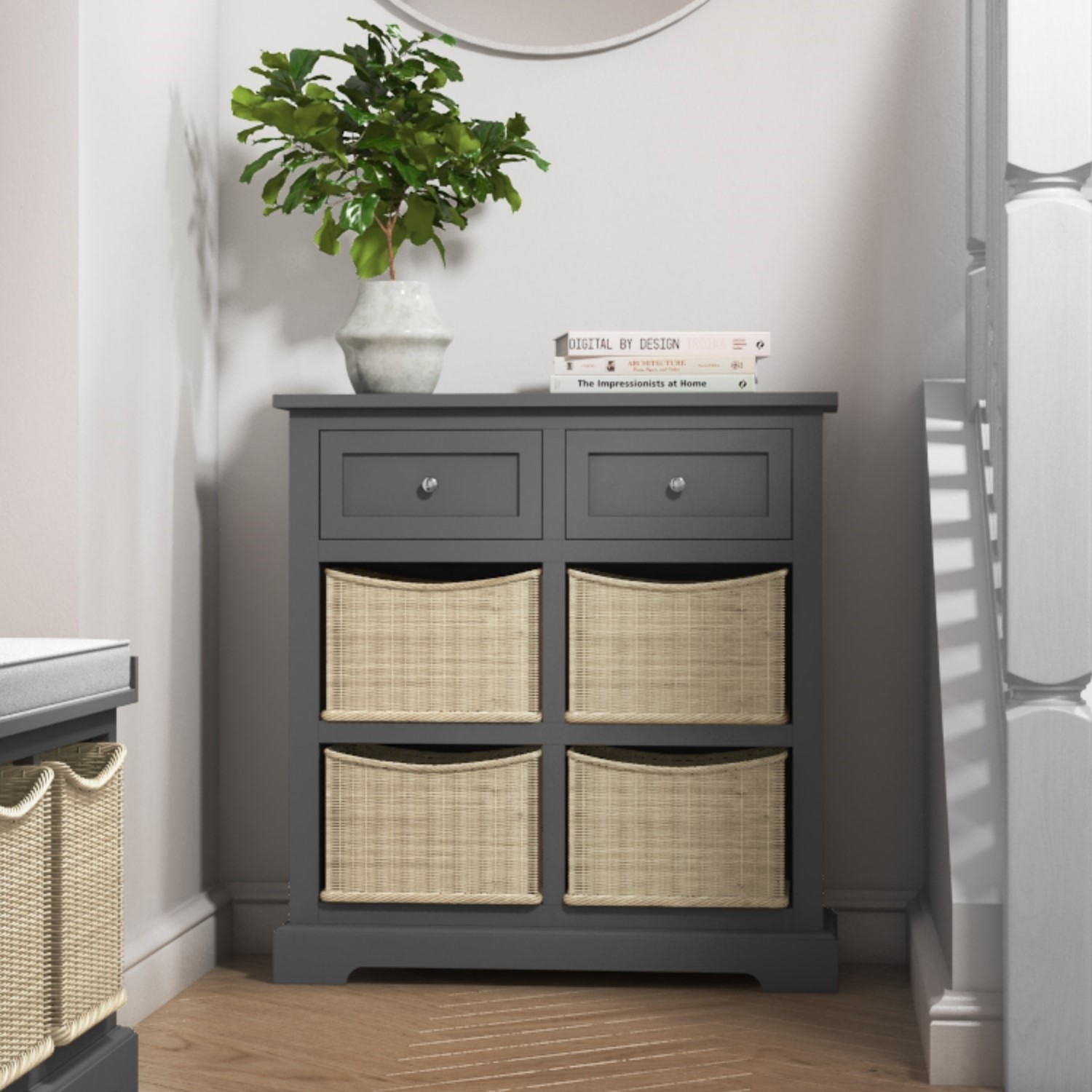 grey shoe storage