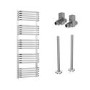 Chrome Curved Towel Radiator 1270 x 500mm with Pipe Kit and Straight Valves - Ember
