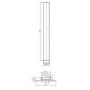 Chrome Curved Towel Radiator 740 x 500mm with Pipe Kit and Straight Valves - Ember