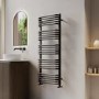 Black Curved Towel Radiator 1270 x 500mm - Ember