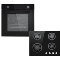 electriQ Black Single Oven and Gas Hob Pack electriQ Black Single Oven and Gas Hob Pack