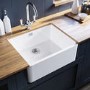 Single Bowl Undermount White Ceramic Belfast and Butler Kitchen Sink - Taylor & Moore Esme