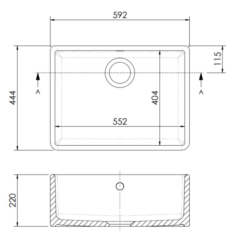 Single Bowl Undermount White Ceramic Belfast and Butler Kitchen Sink - Taylor & Moore Esme