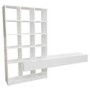 White Gloss Media Wall with Storage - Everett