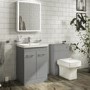 600mm Light Grey Freestanding Vanity Unit with Basin - Camborne