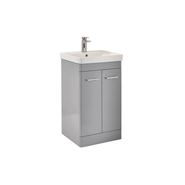 600mm Light Grey Freestanding Vanity Unit with Basin - Camborne