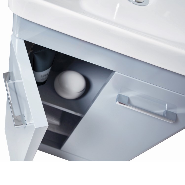 600mm Light Grey Freestanding Vanity Unit with Basin - Camborne