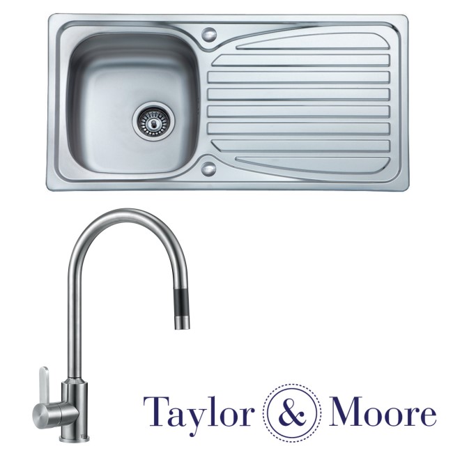 Taylor & Moore Eyre Stainless Steel Sink & Tap Pack