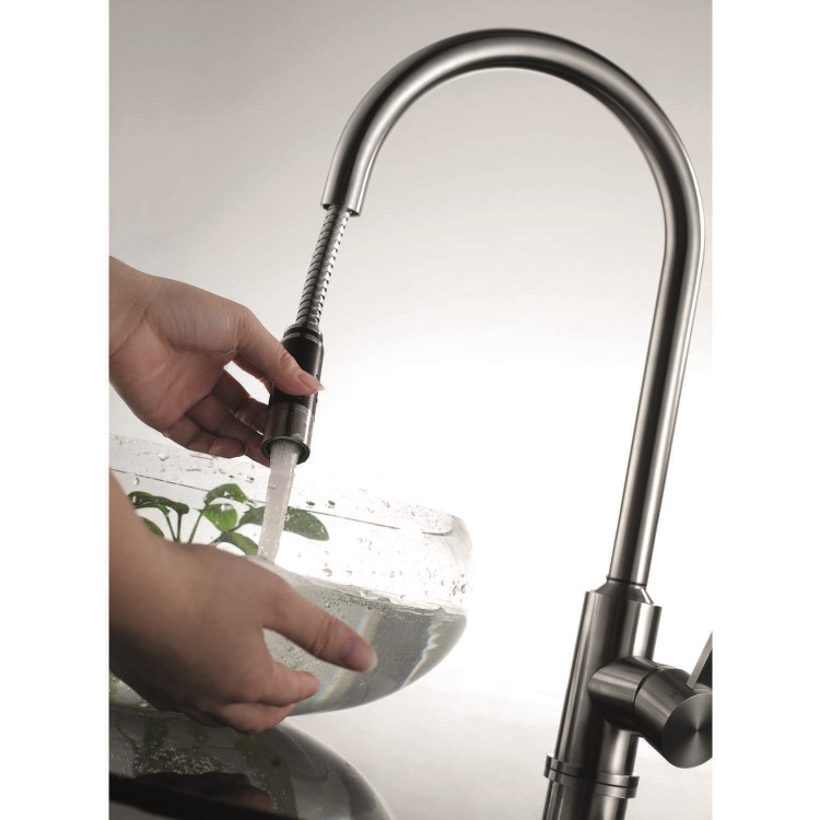 Taylor & Moore Eden Single Lever Stainless Steel Tap with Pull out Spray