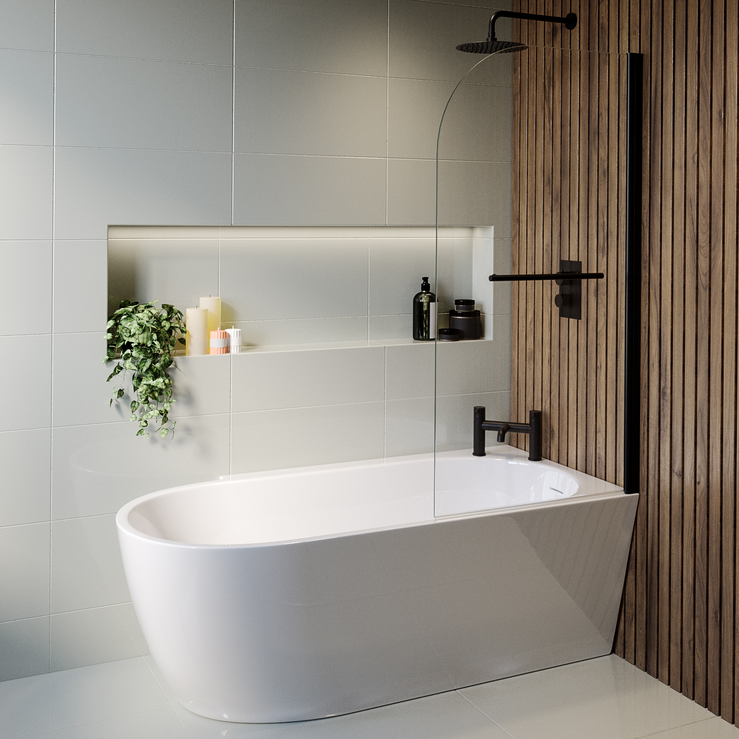 Corner bath discount shower screen
