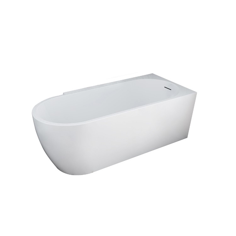 Freestanding Shower Bath Single Ended Right Hand Corner & Brushed Brass Screen 1650 x780 mm - Faro