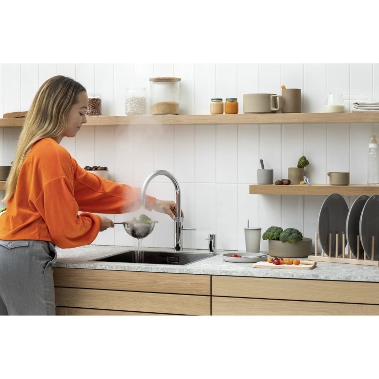 Quooker Fusion Tap Round Chrome + Pro3 3L Boiling Water Tank