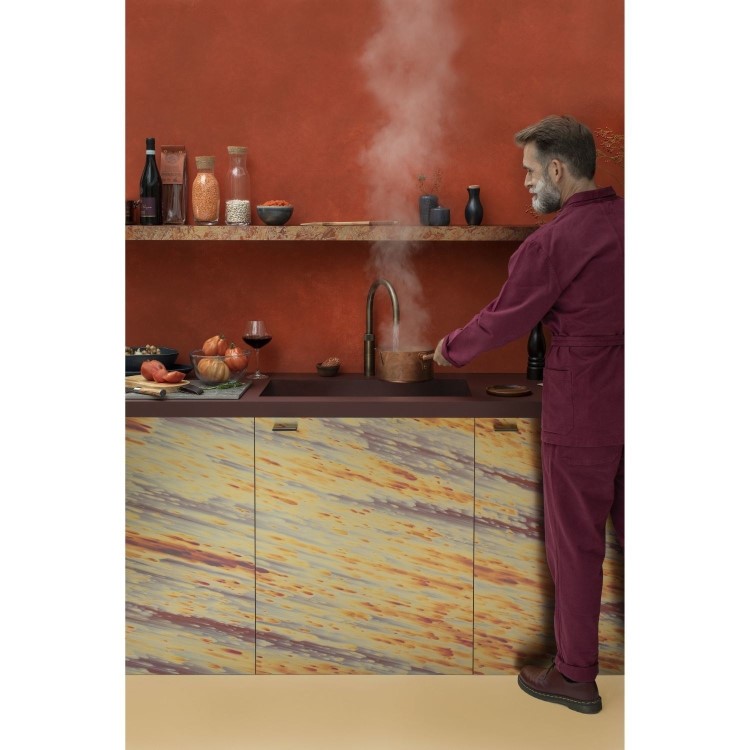 Quooker Fusion Tap Round Patinated Brass + Pro3 3L Boiling Water Tank