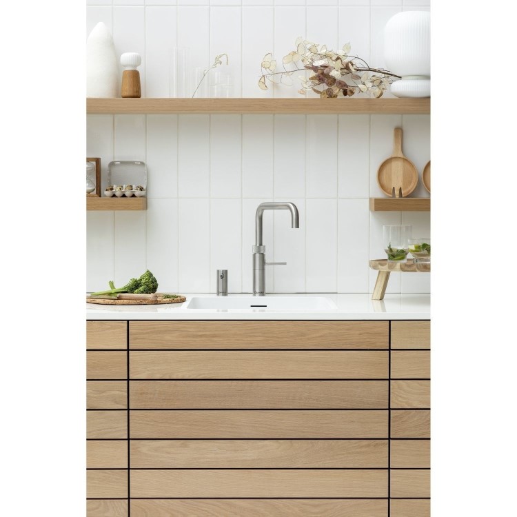 Quooker Fusion Tap Square Stainless Steel + Pro3 3L Boiling Water Tank